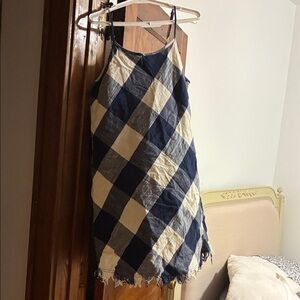 Universal Thread Strapless Dress - Navy and Cream